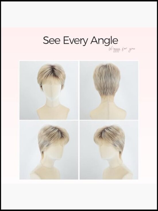 Curly Pixie Wig with Bangs Heat Resistant Synthetic Hair Daily Wear Lightweight main image 2